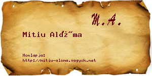 Mitiu Alóma névjegykártya